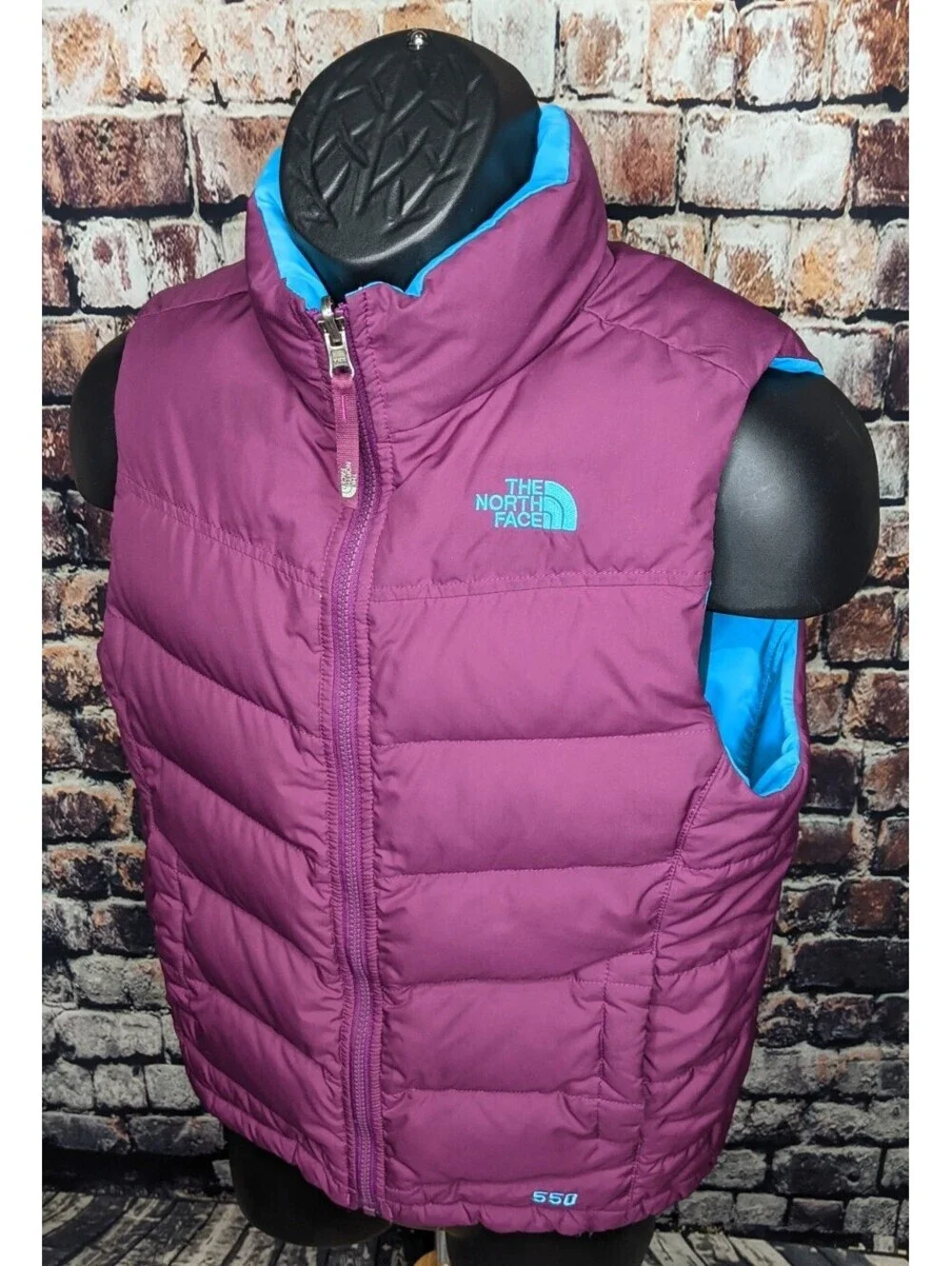 The North Face Down Puffer Vest Winter Jacket Girls Large 14-16 Womens XS Purple